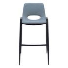 Zuo - Desi Tabouret de bar - Gris azur - Ensemble de 2-Rembourrage moelleux et confortable