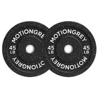 MotionGrey - Disques de musculation premium - Disques olympiques pour barre d’haltérophilie - 45 lb - Noir - Lot de 2-Plaques avec revêtement en caoutchouc durable : Revêtement épais qui réduit le bruit, protège le sol et assure une durabilité à long terme