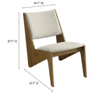 Modway - Rylina Cuir végane Chaises d’accent - Pierre de chêne altérée - Ensemble de 2-Cadre en caoutchouc