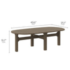 Modway - Saratoga Ovale Terrasse extérieure Bois de teck Table basse - Gris vieilli-Plateau ovale à lattes