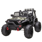 Aosom - camion jouet tout-terrain 12v pour enfants - camouflage-Avec une poignée rétractable, il peut être facilement transporté lorsque la batterie est déchargée 