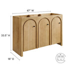 Modway - Appia 48" Armoire de toilette de salle de bain (lavabo non inclus) - Chêne-Découpes de plomberie