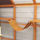 PawHut - Enclos extérieur pour chat avec passerelles et auvent résistant aux intempéries - 110,2 po L x 73 po l x 74 po H - orange-Fabriqué en bois de sapin et en maille 
