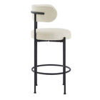Modway - Albie Tissu Boucle Tabourets de bar Ensemble de 2 - Noir ivoire-8