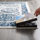 Modway - Entourage Treillis marocain floral vieilli d’Odile Tapis de comédie 8 pi l x 10 pi L - Ivoire et bleu-Protégez les planchers contre le passage des piétons / du mobilier