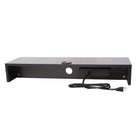 Rocelco - Support pour double écran avec 3AC - 1 USB - 1 USB-C - Noir-Fonctionne avec n'importe quel bureau, fixe ou assis.