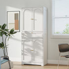 HOMCOM - Armoire de cuisine haute 72,4 po avec portes - blanc-Couleur : Blanc 