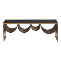 Zuo - Reed Table basse - Laiton/Noir-Verre trempé teinté au style moderne raffiné