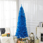 HOMCOM - Sapin de Noël artificiel de 7 pi avec ouverture automatique - Bleu-Les branches s'ouvrent automatiquement pour faciliter l'assemblage 