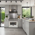 Kucht - 36 po Série KDF Cuisinière Pro Style au gaz naturel - Acier inoxydable/Blanc-Allumage électronique avec rallumage automatique pour une sécurité accrue et un contrôle fiable de la flamme, réduisant les risques de fuite de gaz