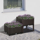 Outsunny - 2 pièces jardinière surélevée - brun-Notre matériau en PP durable et léger résiste à toutes les conditions météorologiques, garantissant une longue durée de vie
