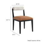 Modway - Kai Boucle et cuir végan Chaise à manger - Noir Tan Perle-Siège en cuir synthétique