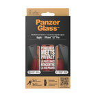 PanzerGlass - Protecteur d'écran de confidentialité pour iPhone 15 Pro - Noir-Il réduit l'exposition à la lumière bleue et dispose d'un revêtement antireflet