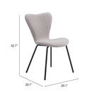 Zuo - Thibideaux Chaise de salle à manger - Gris pâle - Ensemble de 2-6