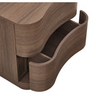 Modway - Mirae 2 tiroirs Table de chevet courbée, Chêne brun brossé-8