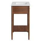 Modway - Zaire 30" Vanette de salle de bain - Blanc noyer-Bassin en céramique