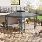Outsunny - Pavillon de jardin 10 pi l x 10 pi L pare-soleil d’extérieur portable avec moustiquaire - gris-Le toit résistant aux UV et à l'eau bloque la plupart des éléments nocifs et la pluie légère