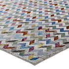 Modway - Gemma Mosaïque à chevrons Tapis de 5 pi l x 8 pi L - Multicolore-Résistant aux taches / Facile à nettoyer