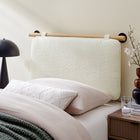 Modway - Anela Fixé au mur Chenille recouverte Tête de lit jumelée, Crème naturelle-Sellerie en chenille