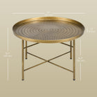 HOMCOM - Table basse ronde 24 po avec plateau martelé - or-Polyvalent comme table basse, table d'appoint ou table de chevet