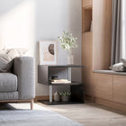 HOMCOM - Table d’appoint carrée - noir-Peut être utilisé comme table d'appoint, table à lampe, table de présentation décorative ou étagère à livres 
