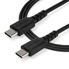 StarTech Câble USB-C vers USB-C de 1 m - Noir-Atténuation des tensions étendue, testée pour résister à plus de 10 000 cycles de pliage à un angle de 180°
