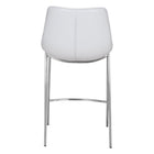 Zuo - Magnus Tabouret de comptoir - Blanc/Silver - Ensemble de 2-Garantie limitée de 3 ans