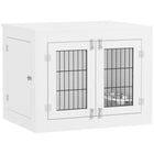 PawHut - Meuble cage pour chien avec bols pour chien amovibles rotatifs à 360° - blanc-Les bols rotatifs simplifient l’alimentation et l’abreuvement de votre chien 