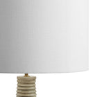 Modway - Saylor Nervures sculptées Bois Lampe sur pied avec abat-jour, Gris blanc-7