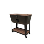 Permasteel - Glacière de patio 80 pintes - Effilée - Grain de bois - Garniture brune-Bac isolé gardant les boissons froides jusqu’à 36 heures