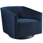 Modway - Twist Salon Accent Performance Velvet Chaise pivotante - Bleu Minuit-Fauteuil pivotant moderne pour salon d’accent