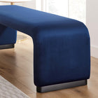 Modway - Koda Performance Velvet Banc long de la chute d’eau - Noir Bleu Nuit-Rembourrage en mousse dense