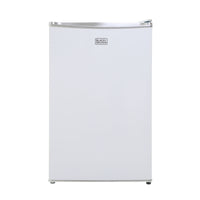 BLACK+DECKER - 4,3 pi³ Mini-frigo autonome avec congélateur, blanc-Compact et élégant : le design élégant et moderne - disponible en noir, en vinyle aspect inox et en blanc - est parfait pour les dortoirs universitaires, les bureaux, les garages, les bars à domicile, les petits appartements et les véhicules récréatifs