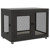 PawHut - Table de chevet cage pour animal avec coussin résistant à l’eau, double porte - noir-Espace de repos rembourré et légèrement résistant à l'eau 