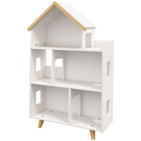 Qaba - Organisateur de rangement pour jouets pour enfants - blanc-Trois niveaux offrent beaucoup d’espace pour ranger les jouets, les livres et d’autres objets
