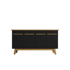 Manhattan Comfort - Buffet moderne mi-siècle Yonkers 160 cm (62,99 po) - Noir et Cannelle-Buffet moderne du milieu du siècle pour salle à manger et salon