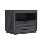 Manhattan Comfort - Table de nuit contemporaine Navis 26" à 1 tiroir - Gris charbon-Les glissières de tiroir lisses assurent une ouverture et une fermeture sans effort