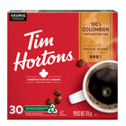 Tim Hortons - Café 100 % colombien, torréfaction moyenne foncée, capsules K-Cup - paquet de 30-Torréfaction mi-corsée à base de café colombien à 100 % pour une saveur équilibrée, pure et douce en bouche
