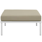 Modway - Harmony Terrasse extérieure Aluminium Ottoman in Blanc beige-Capuchons de pied en plastique noir sans marque