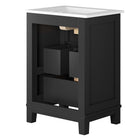 Modway - Dixie 24" Solide Vanette de salle de bain - Noir Blanc-Bassin d’évier en céramique