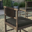 Modway - Eleni Terrasse extérieure Bois de teck Tabourets de comptoir Ensemble de 2 - Gris silex-Siège à lattes