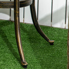 Outsunny - Table d'appoint d'extérieur avec fonte d'aluminium - bronze-Peut servir de table basse, de table d'appoint, de table à fleurs, de poste de travail pour les plantes et plus encore 