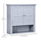 HOMCOM - Armoire murale de salle de bain avec étagère réglable et 2 portes pour couloir, salon - gris-Comprend une armoire à deux portes et une étagère inférieure pour ranger et exposer les essentiels du quotidien