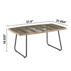 Manhattan Comfort - Ensemble de conversation moderne Antibes pour patio, 4 personnes, avec table basse - beige et gris - ensemble de 4-Table basse avec plateau en verre trempé amovible de 5 mm