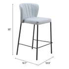 Zuo - Linz Tabouret de comptoir - Gris - Ensemble de 2-7
