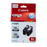 Canon -  PG-295XL/CL-286XL Cartouche d'encre d’origine - Haut rendement - Noir, cyan, magenta, jaune-La cartouche d’encre noire PG-295XL produit un texte noir clair et net pour tous vos documents