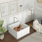 PawHut - Box de mise bas pour chiens avec support de lumière rétractable et tapis - 41 po L x 39 po l-Nettoyage facile grâce à l’inclusion d’un tapis de mise bas