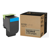 Ecotone - Lexmark 74C10C0 Toner remanufacturé - Cyan 3K-Couleur: Cyan