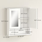 Kleankin - Armoire à pharmacie avec miroir - blanc-Étagère réglable dans l’armoire pour des articles de différentes tailles 