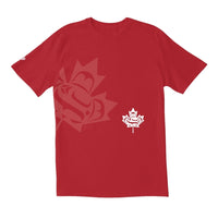 Oscardo - T-shirt jeunesse (M) avec motif artistique autochtone Standing Together de Curtis Wilson-Motifs d’art autochtones authentiques créés par des artistes des Premières Nations, inuits et métis de partout au Canada, mettant en valeur une expression culturelle riche et significative
